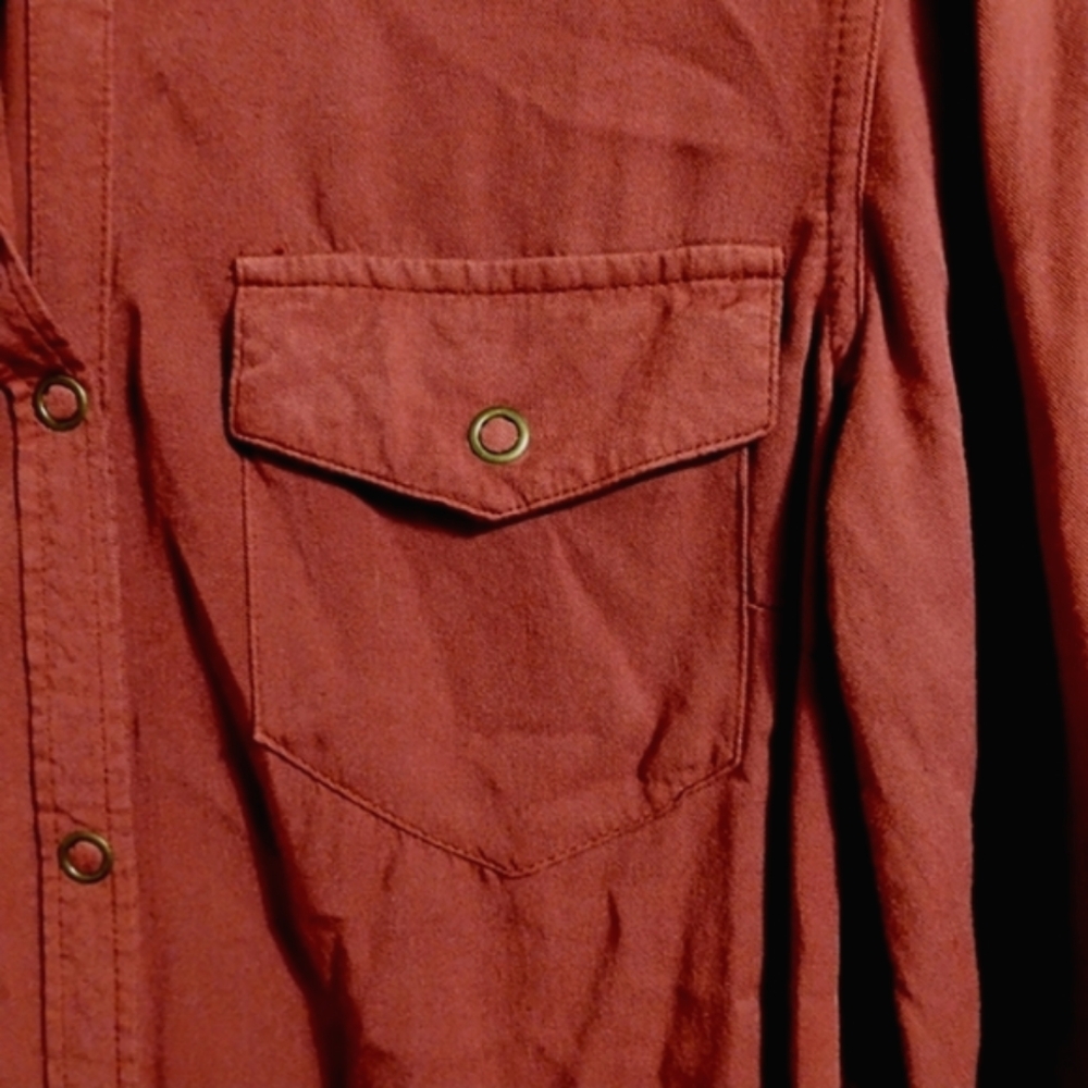 5/$50 EUC Roxy Womens Tomini Bay View Shirt Dress Snap Closure Oxblood Red Sz.S - Picture 9 of 10